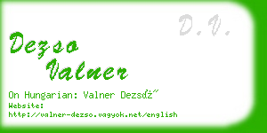 dezso valner business card